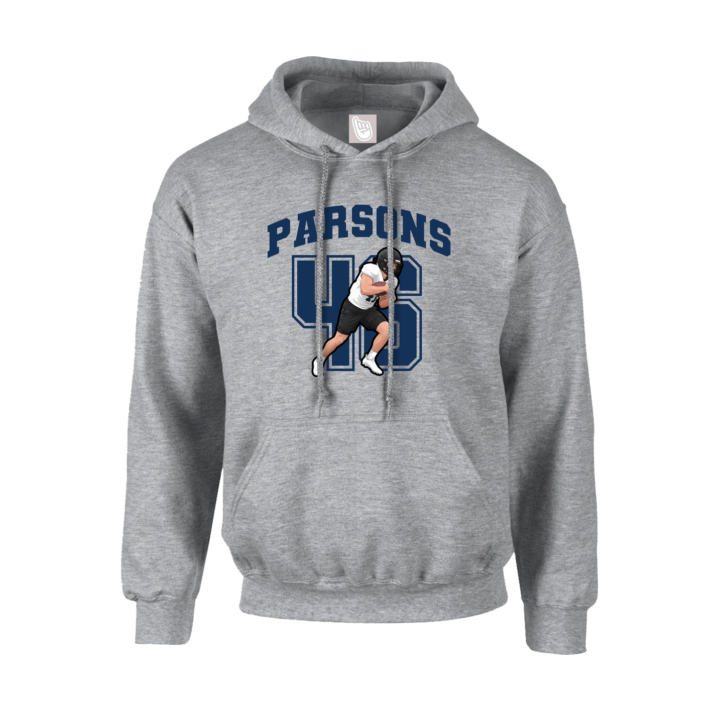 Youth Hoodie — Number in Grey