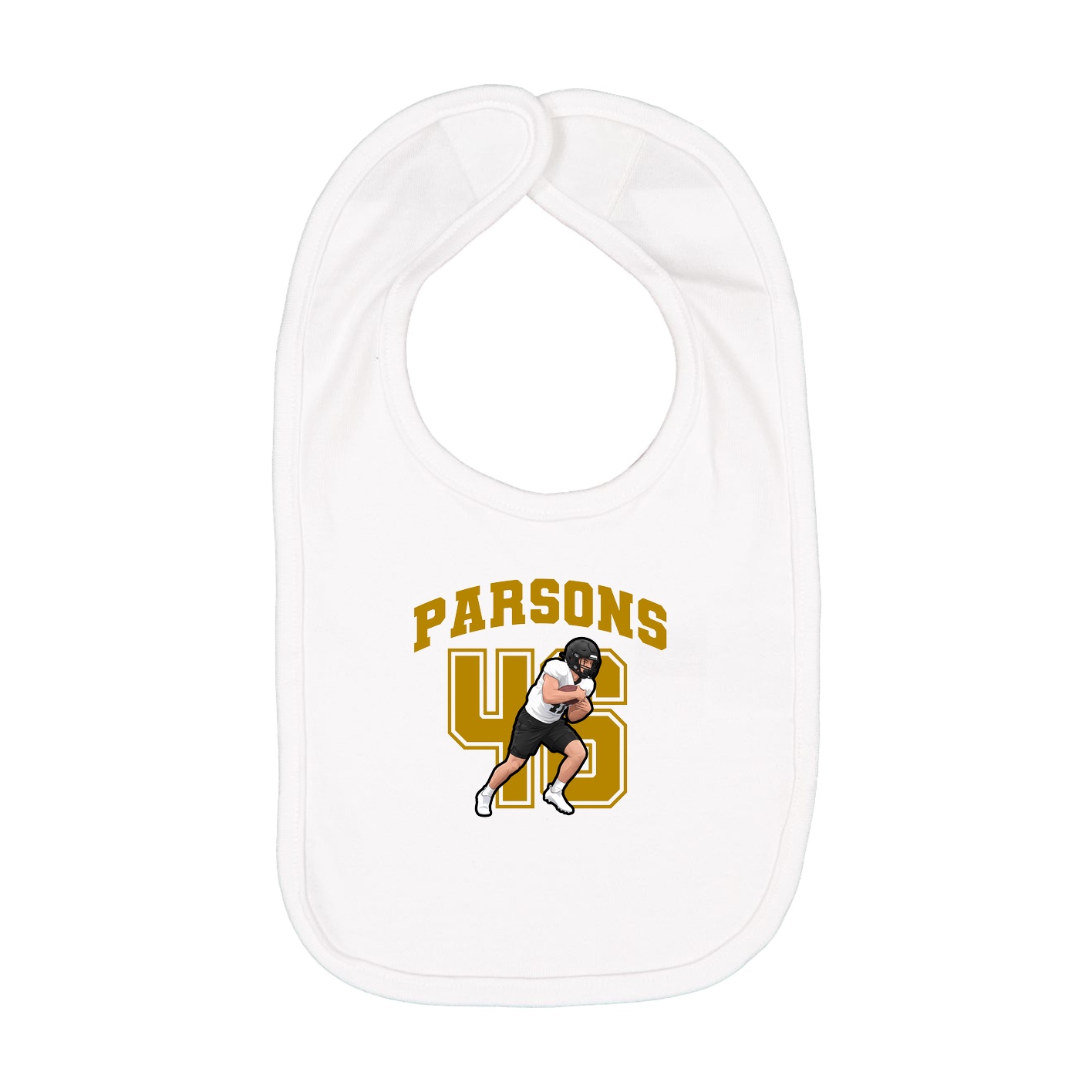 Infant Bib — Number in White