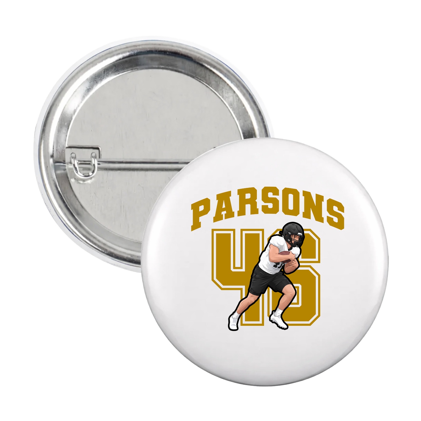 Game Day Button — Number in White