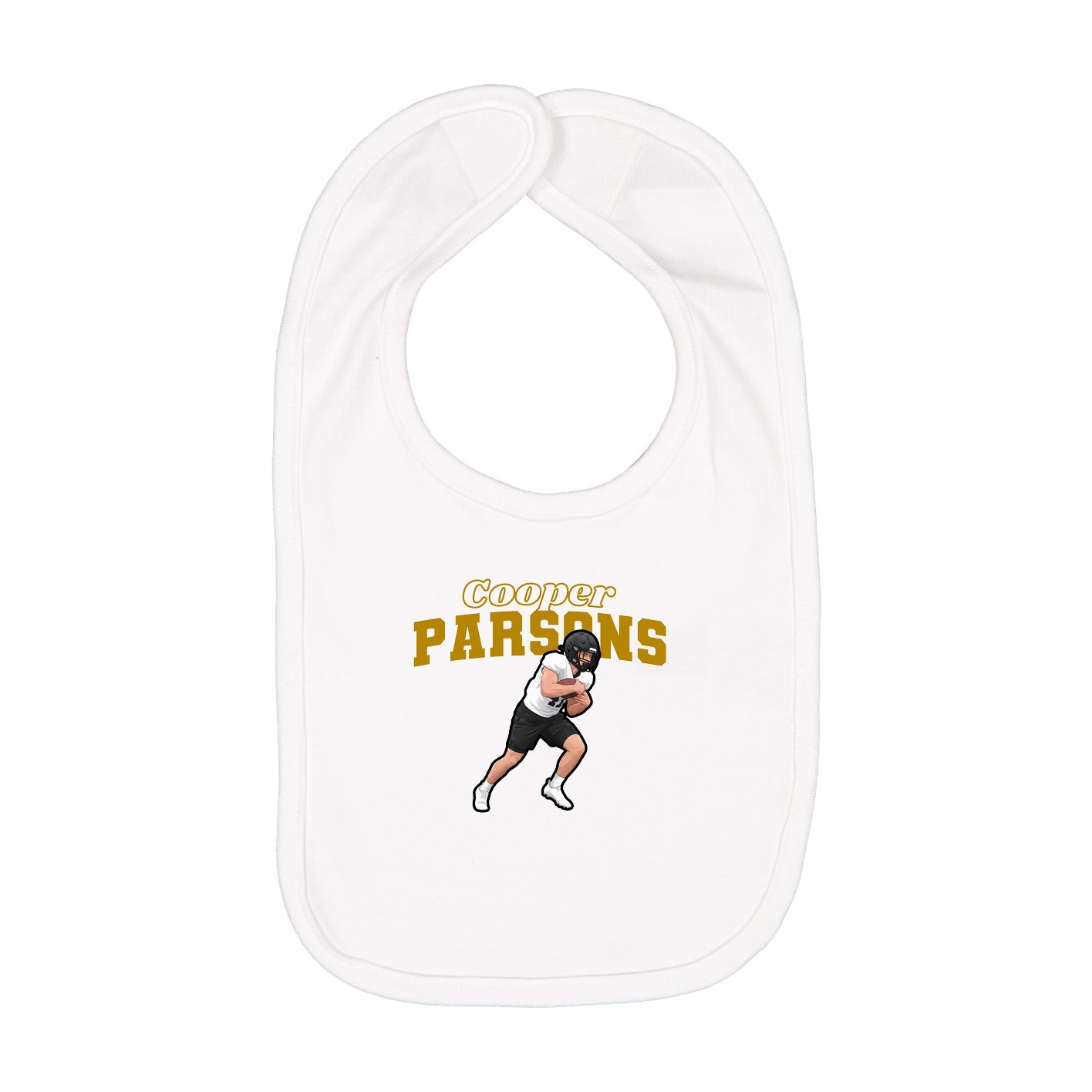 Infant Bib — Name Arch in White