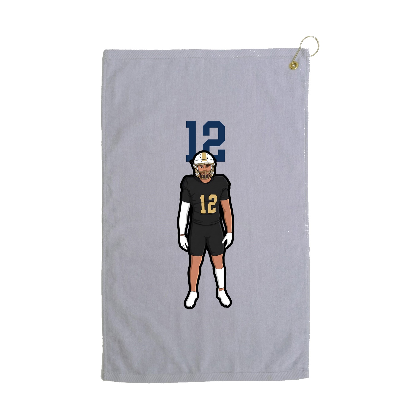 Golf Towel — Number Top in Grey