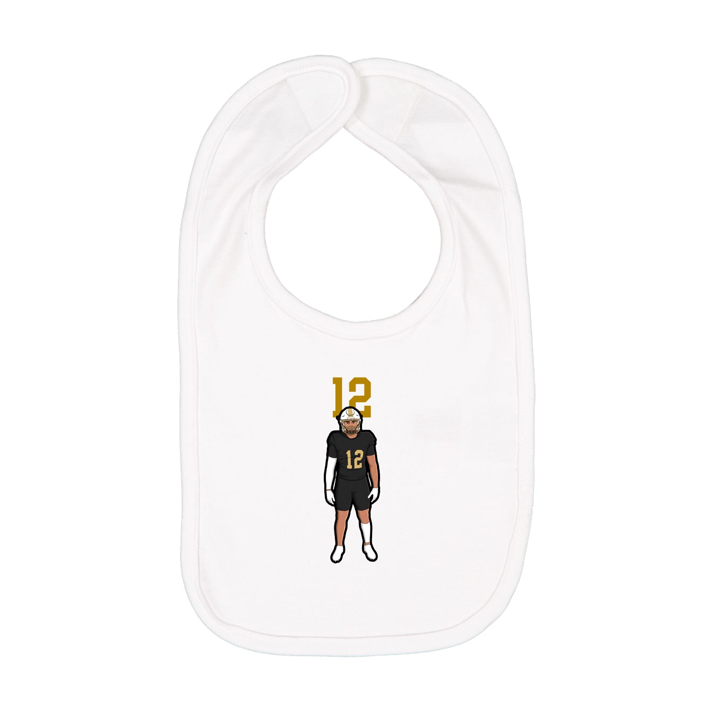 Infant Bib — Number Top in White