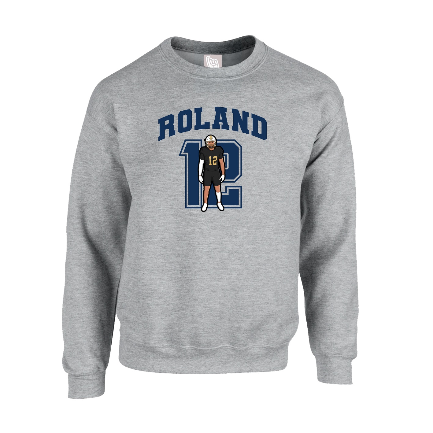 Fleece Crew — Number in Grey