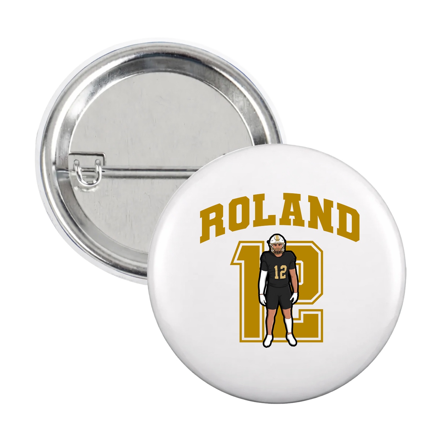 Game Day Button — Number in White