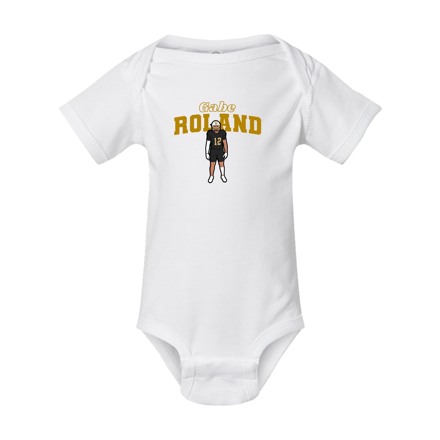 Baby Onesie — Name Arch in White