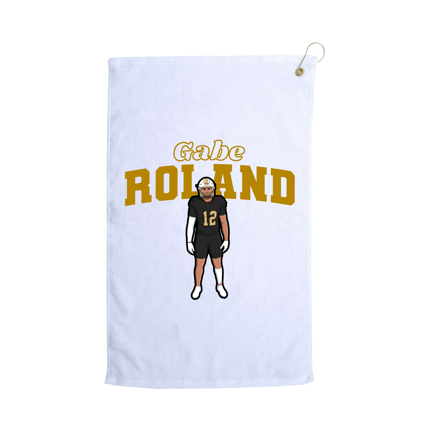 Golf Towel — Name Arch in White