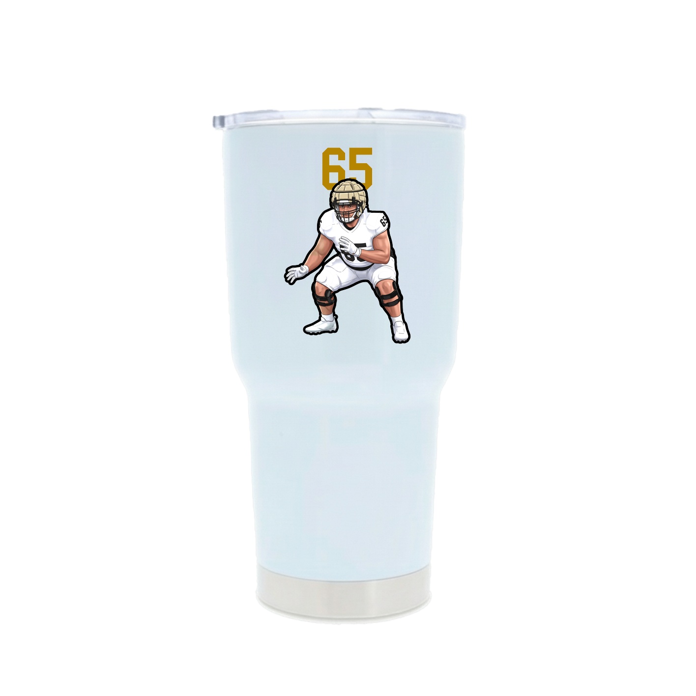 30oz Stainless Steel Tumbler — Number Top in White