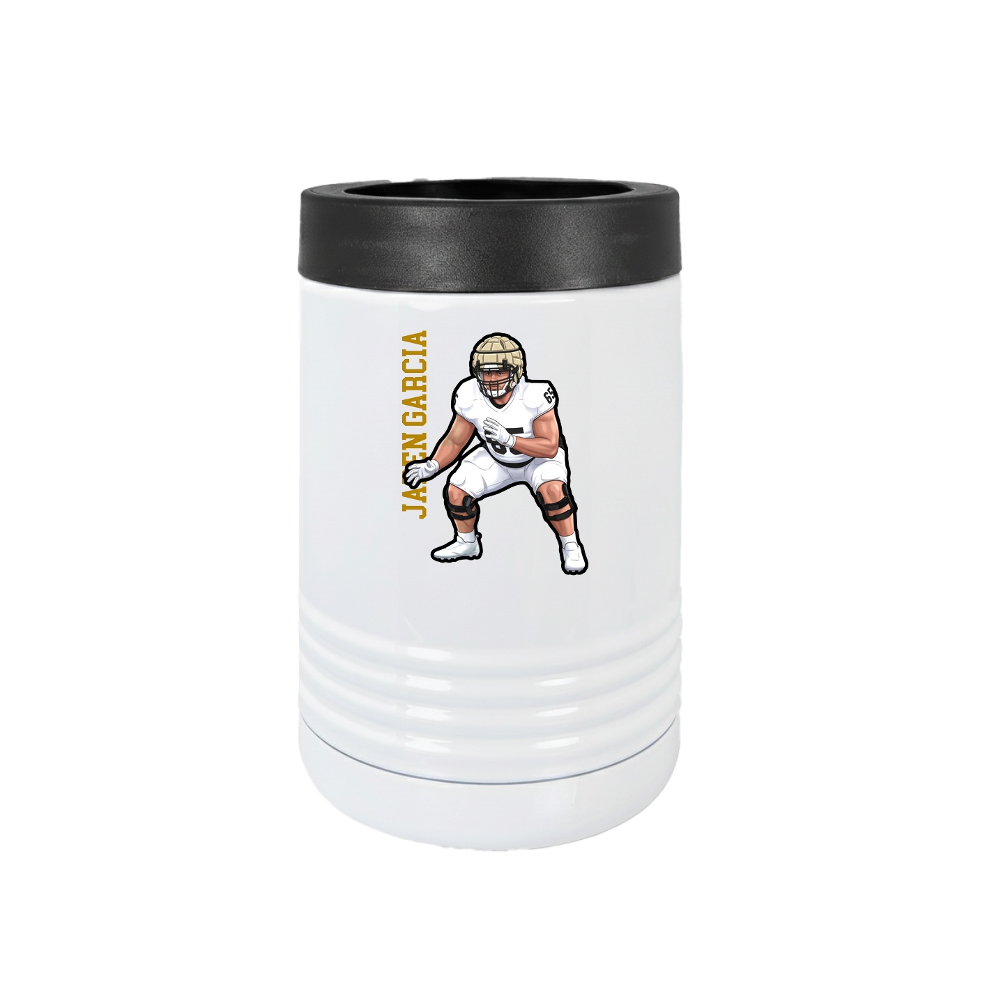 Beverage Holder — Name Vertical in White