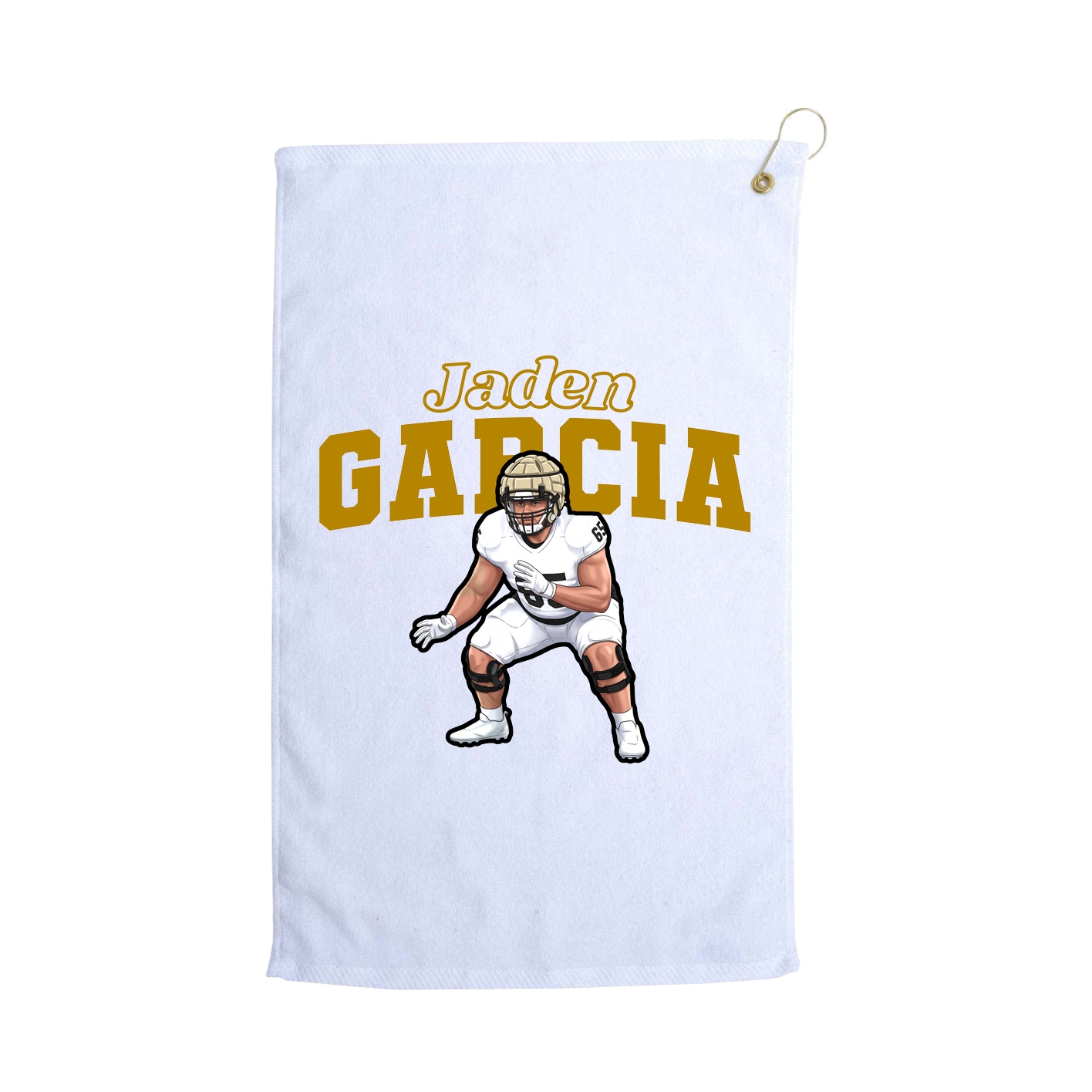 Golf Towel — Name Arch in White