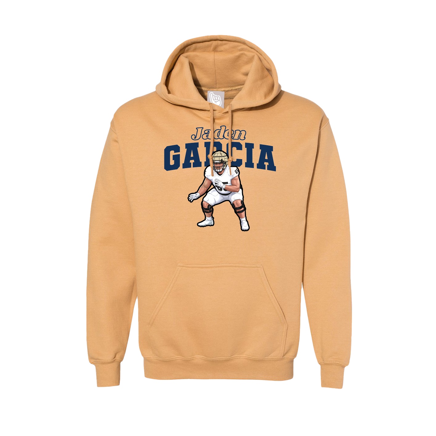 Hoodie — Name Arch in Vegas Gold