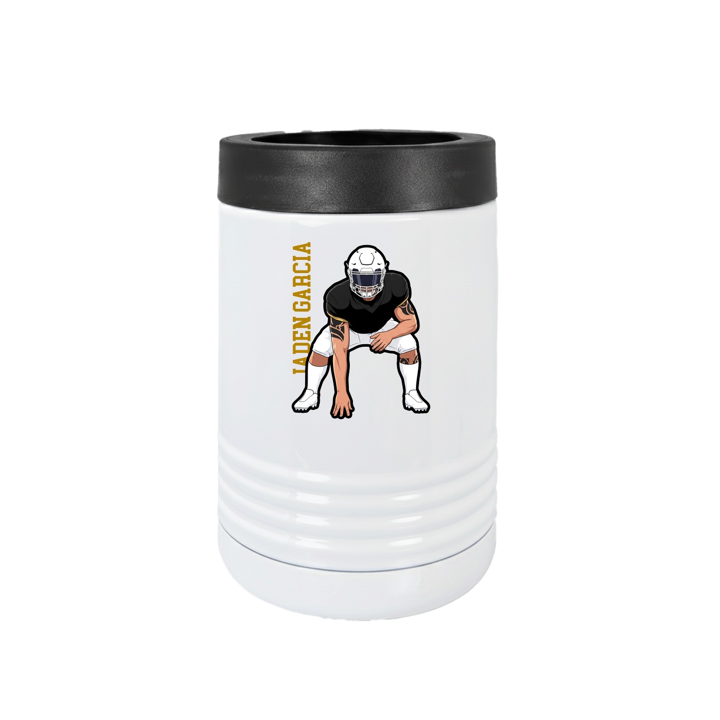 Beverage Holder — Name Vertical in White