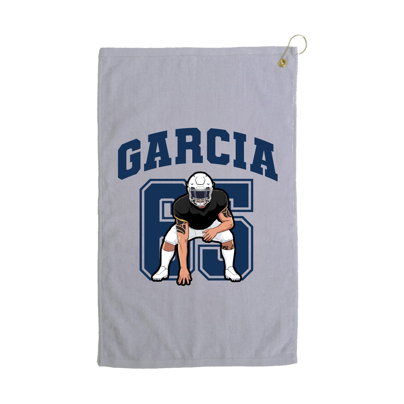 Golf Towel — Number in Grey