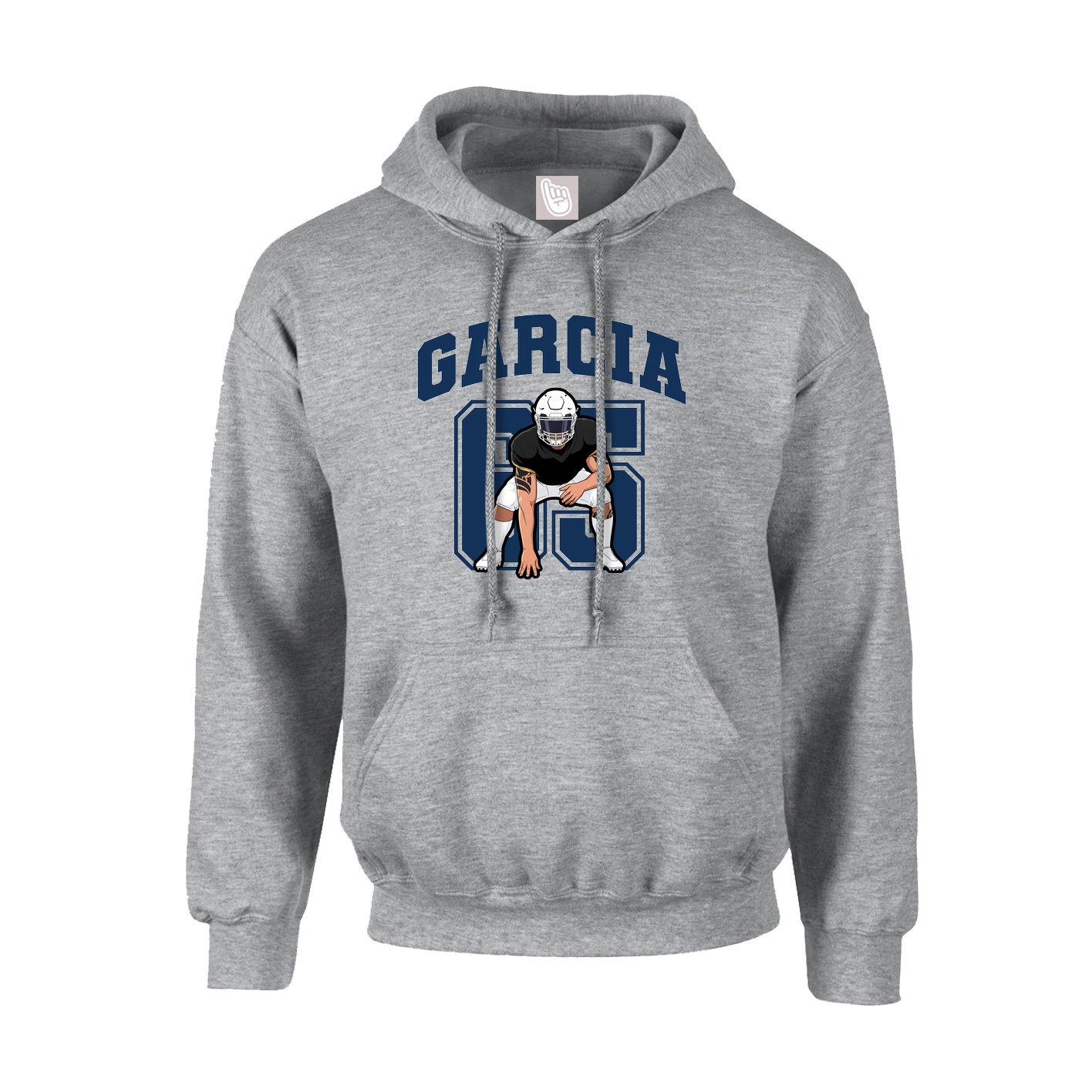 Hoodie — Number in Grey