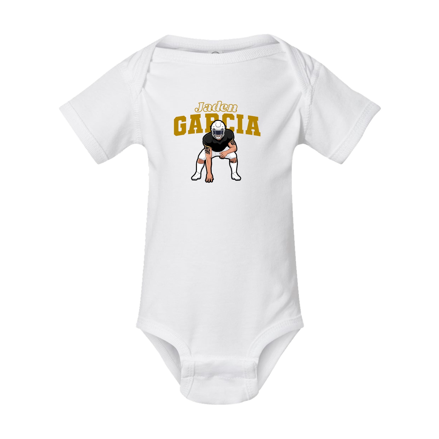 Baby Onesie — Name Arch in White