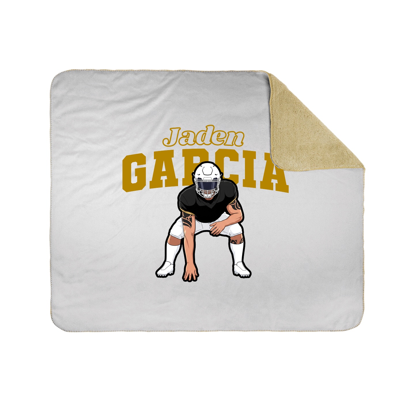 Throw Blanket — Name Arch in White