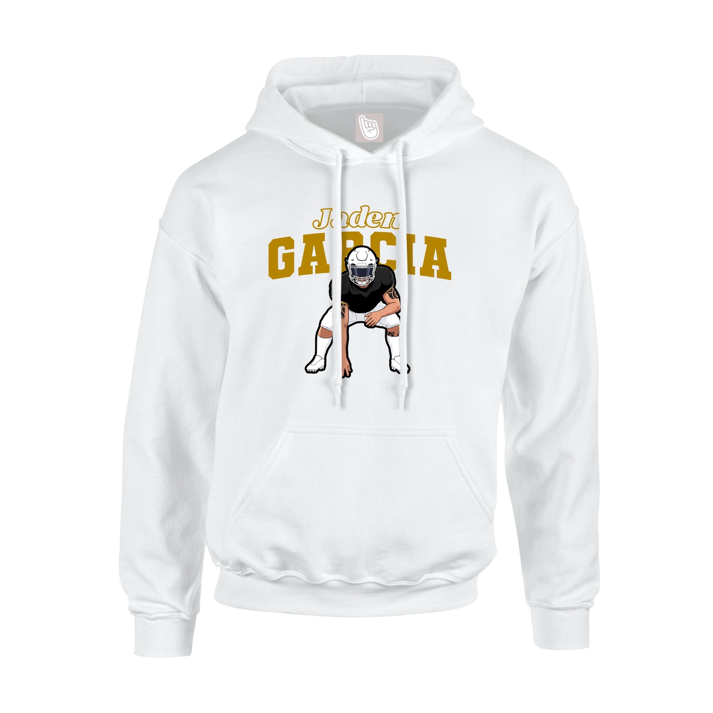 Hoodie — Name Arch in White