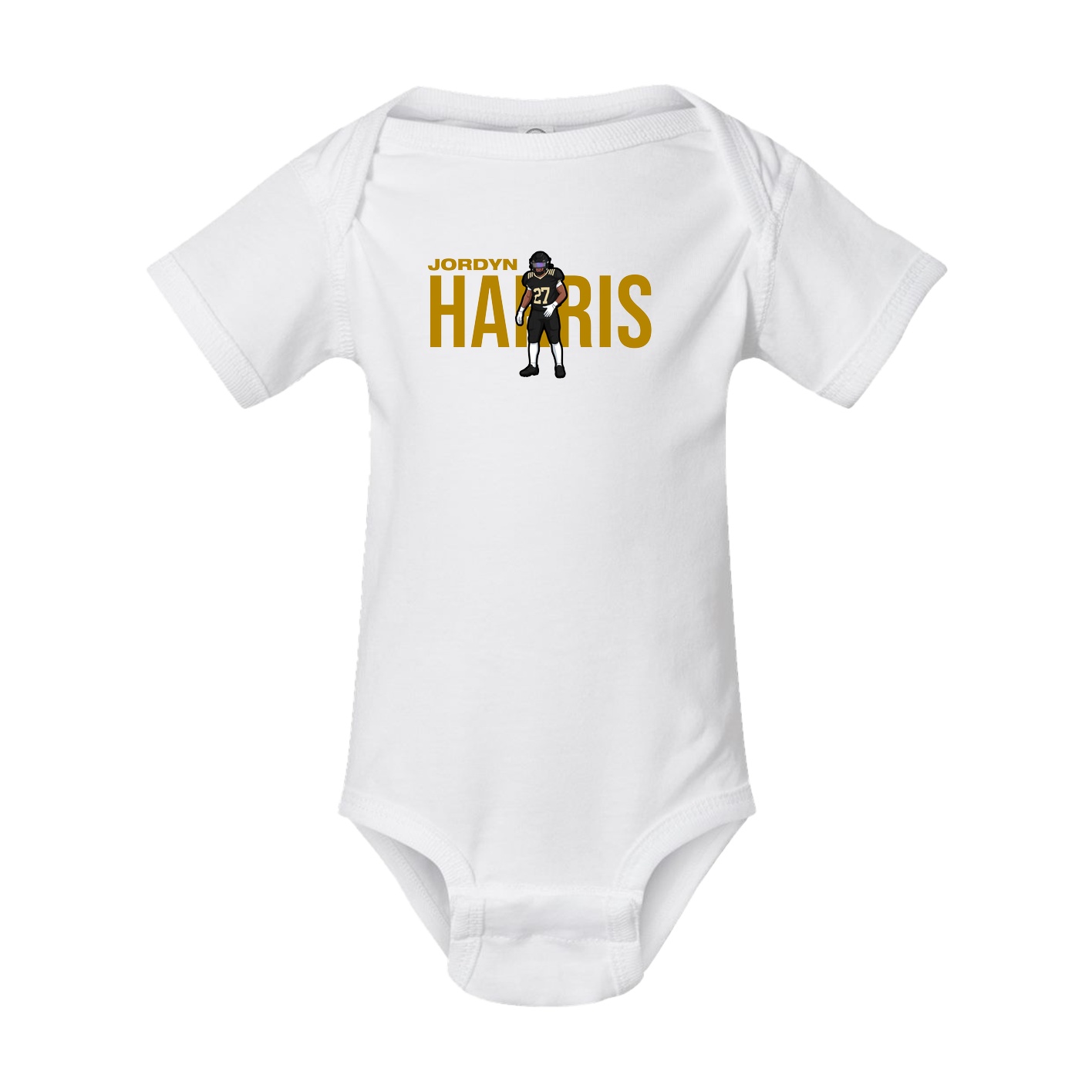 Baby Onesie — Player Name in White