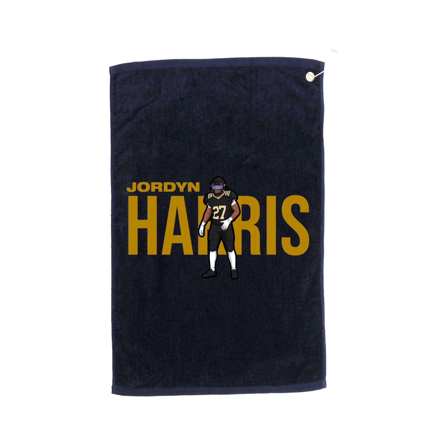 Golf Towel — Player Name in Navy