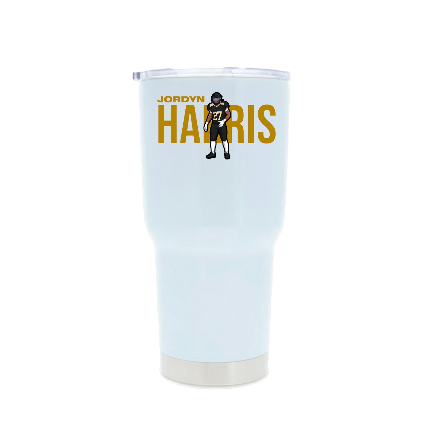 30oz Stainless Steel Tumbler — Player Name in White