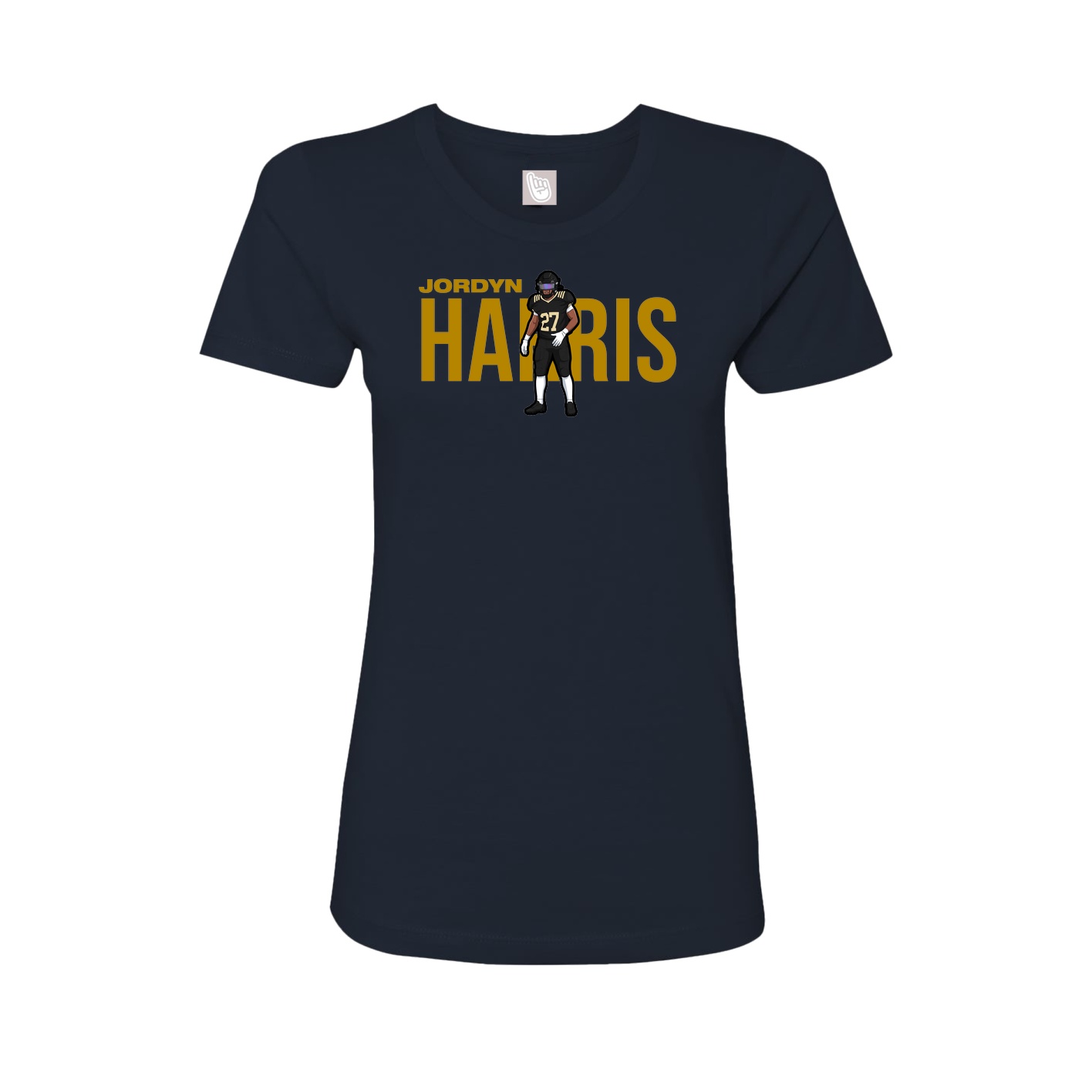 Fitted Women's Tee — Player Name in Navy