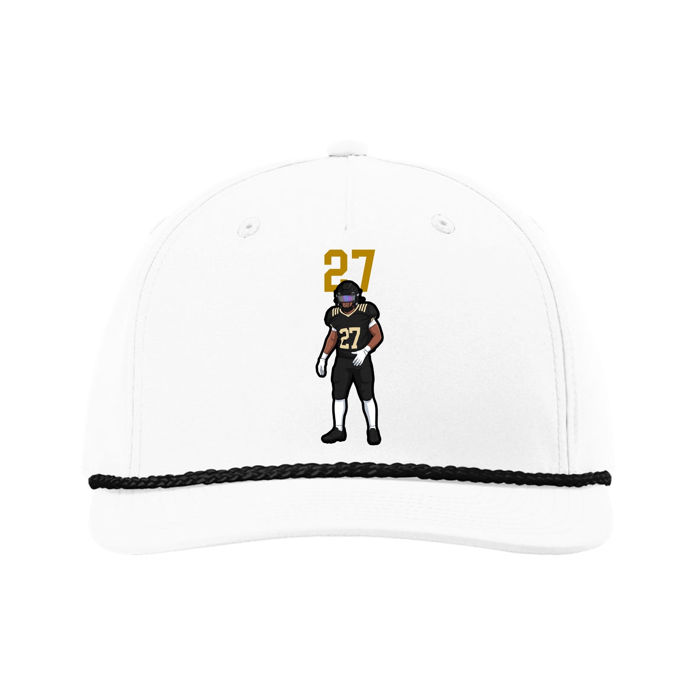 Five-Panel Classic Rope Cap — Number Top in White