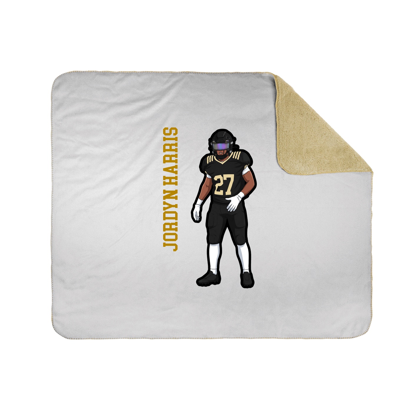Throw Blanket — Name Vertical in White