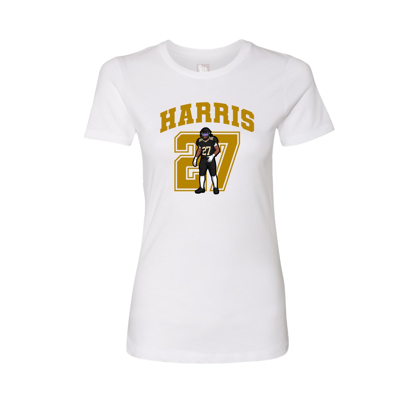 Fitted Women's Tee — Number in White