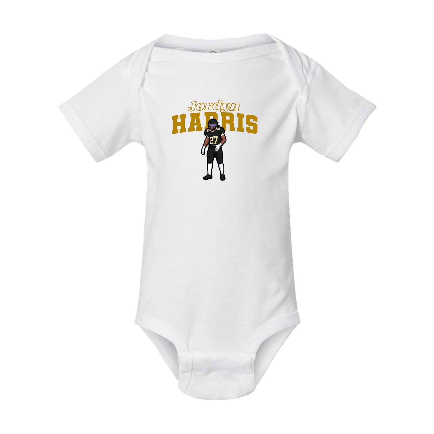 Baby Onesie — Name Arch in White