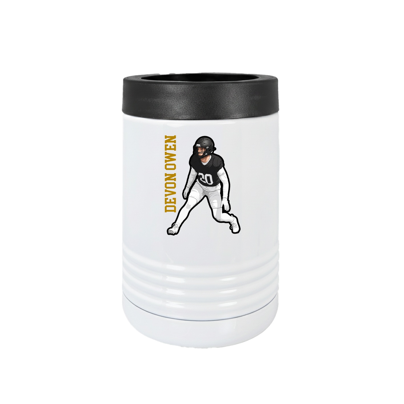 Beverage Holder — Name Vertical in White
