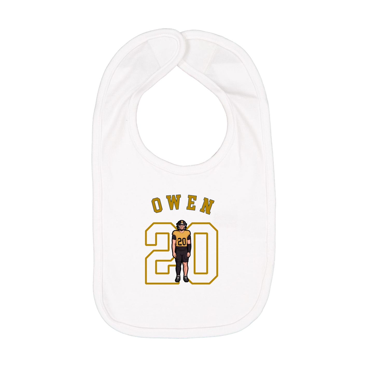 Infant Bib — Shirsey Arch in White