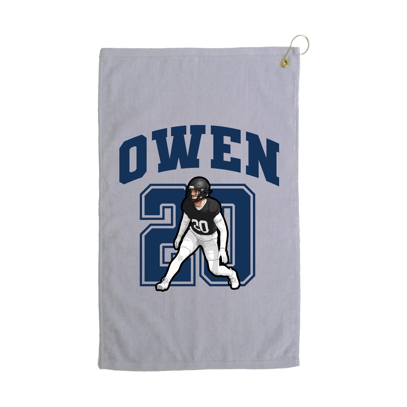 Golf Towel — Number in Grey