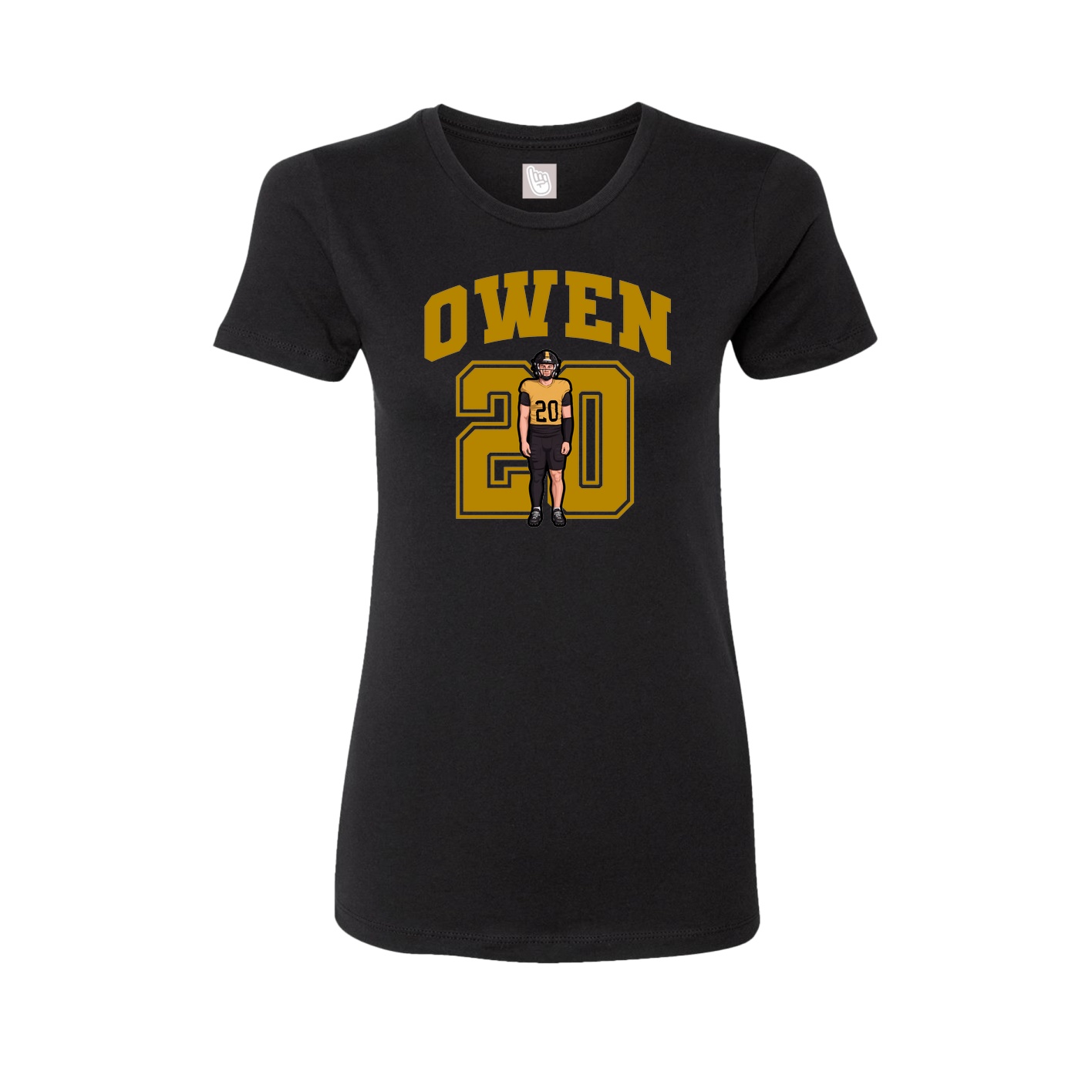 Fitted Women's Tee — Number in Black