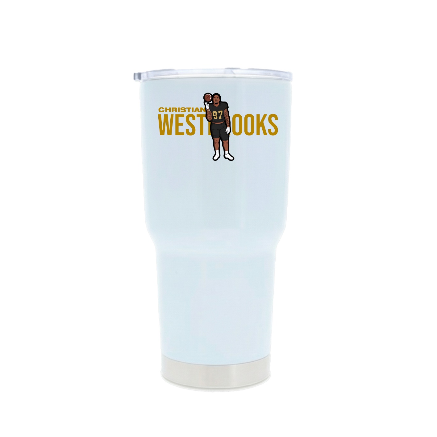 30oz Stainless Steel Tumbler — Player Name in White