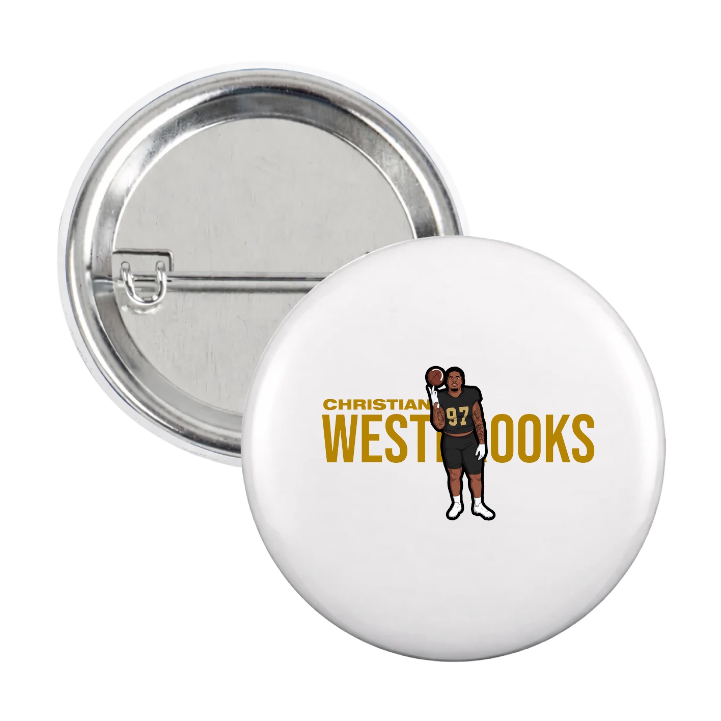 Game Day Button — Player Name in White