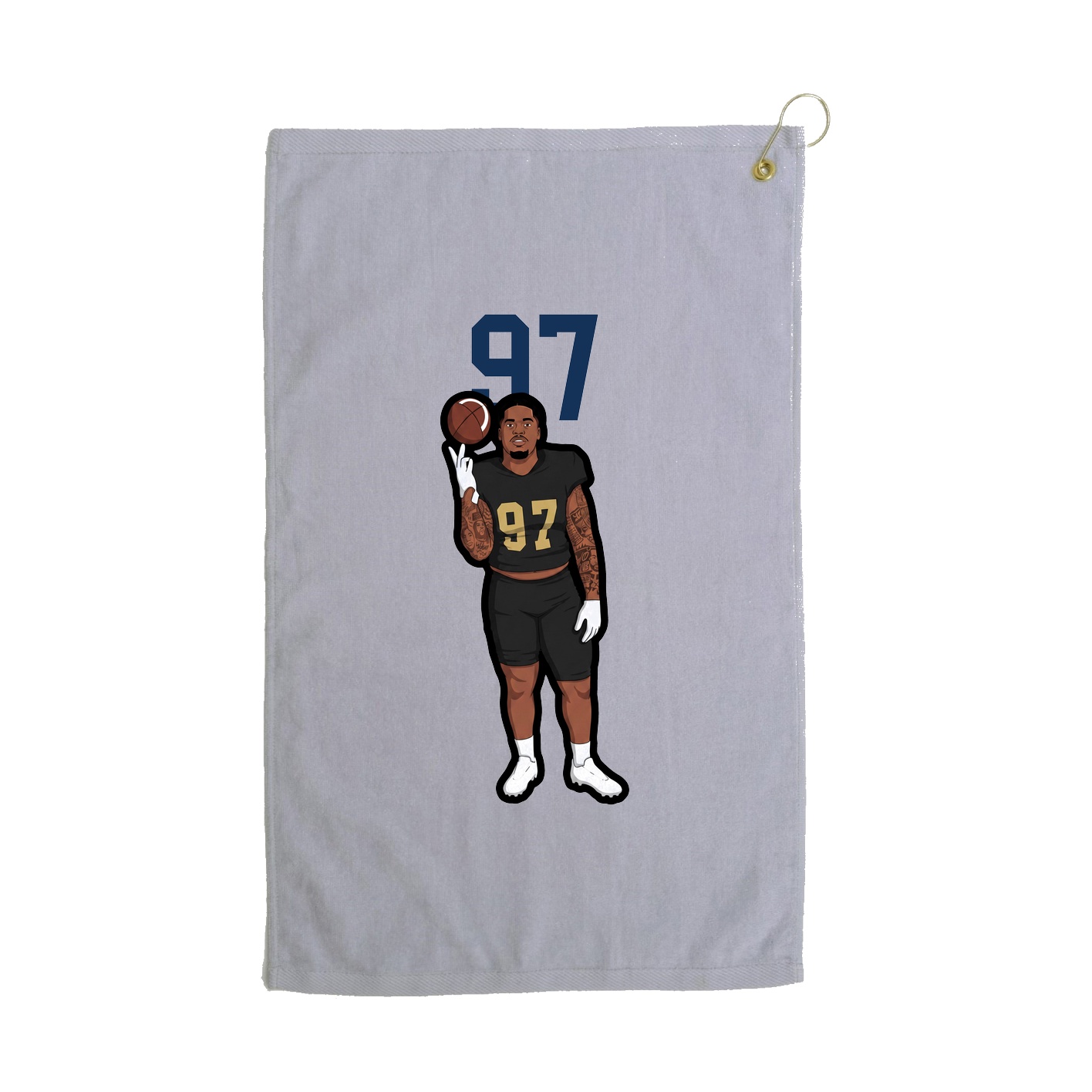 Golf Towel — Number Top in Grey