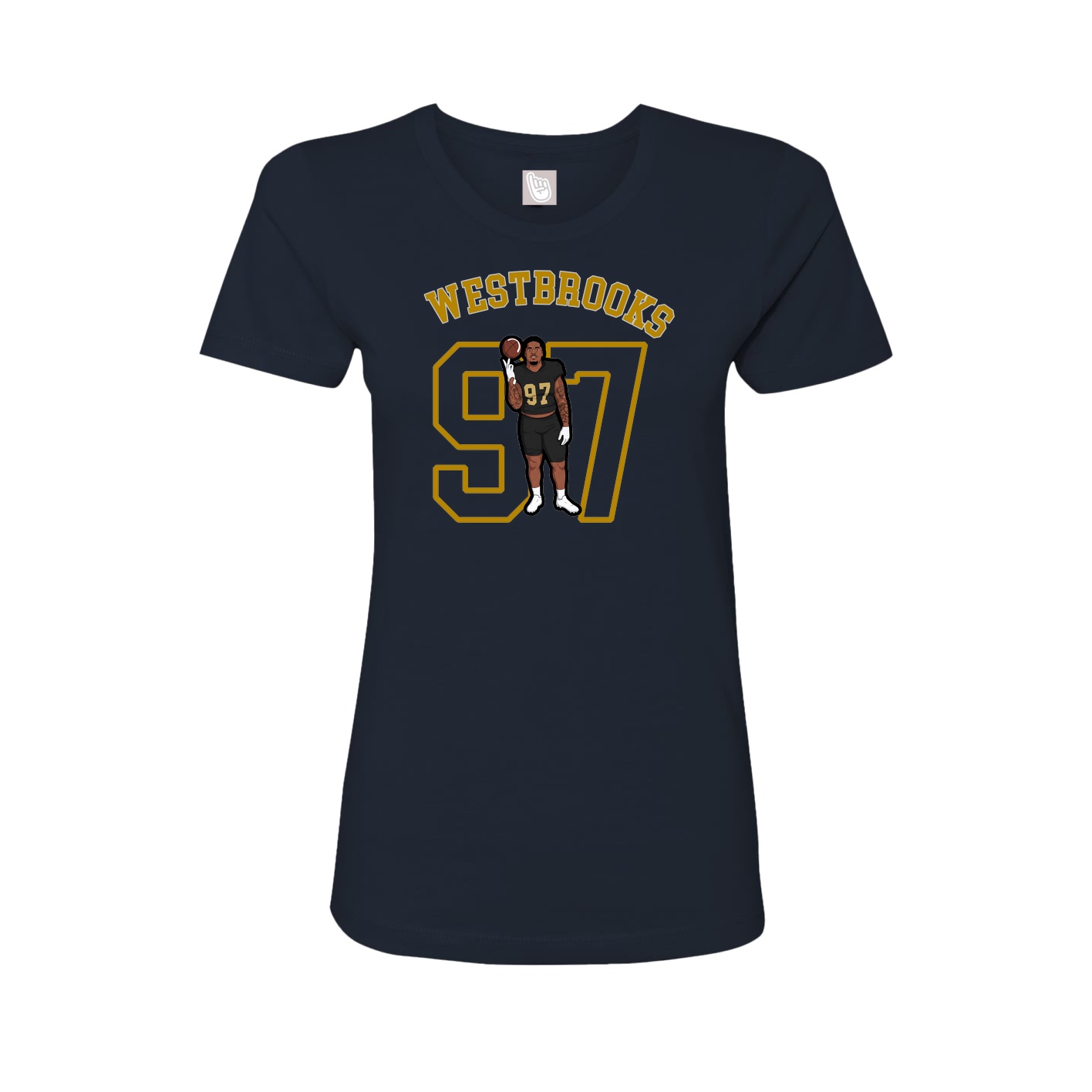 Fitted Women's Tee — Shirsey Arch in Navy