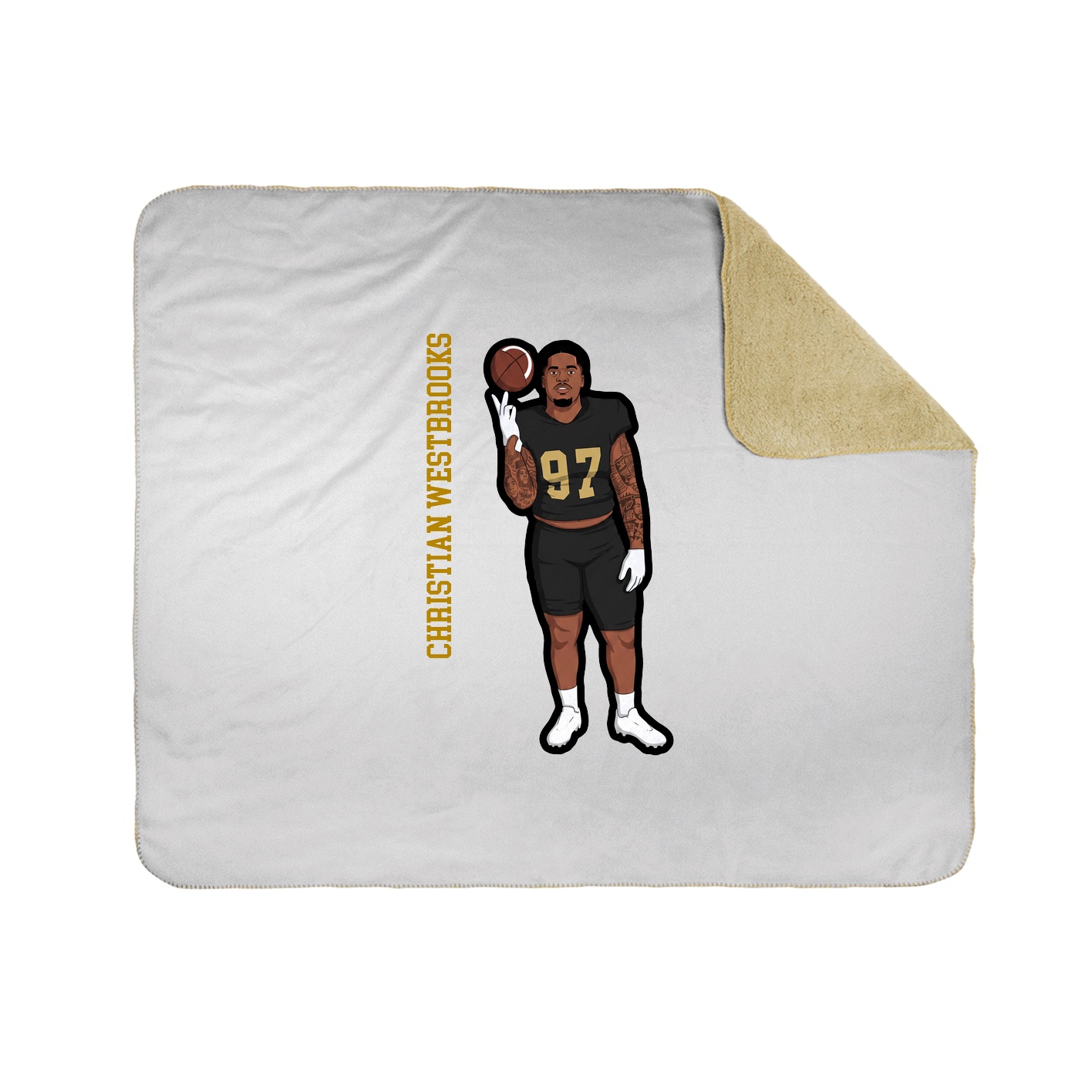 Throw Blanket — Name Vertical in White