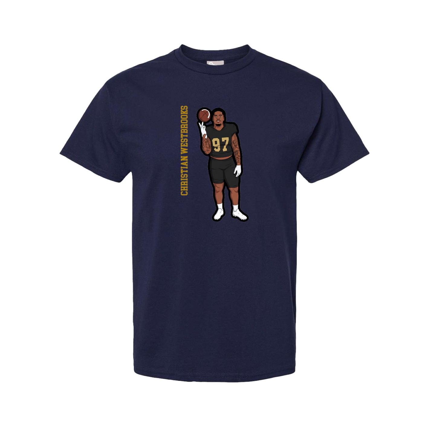Tee — Name Vertical in Navy
