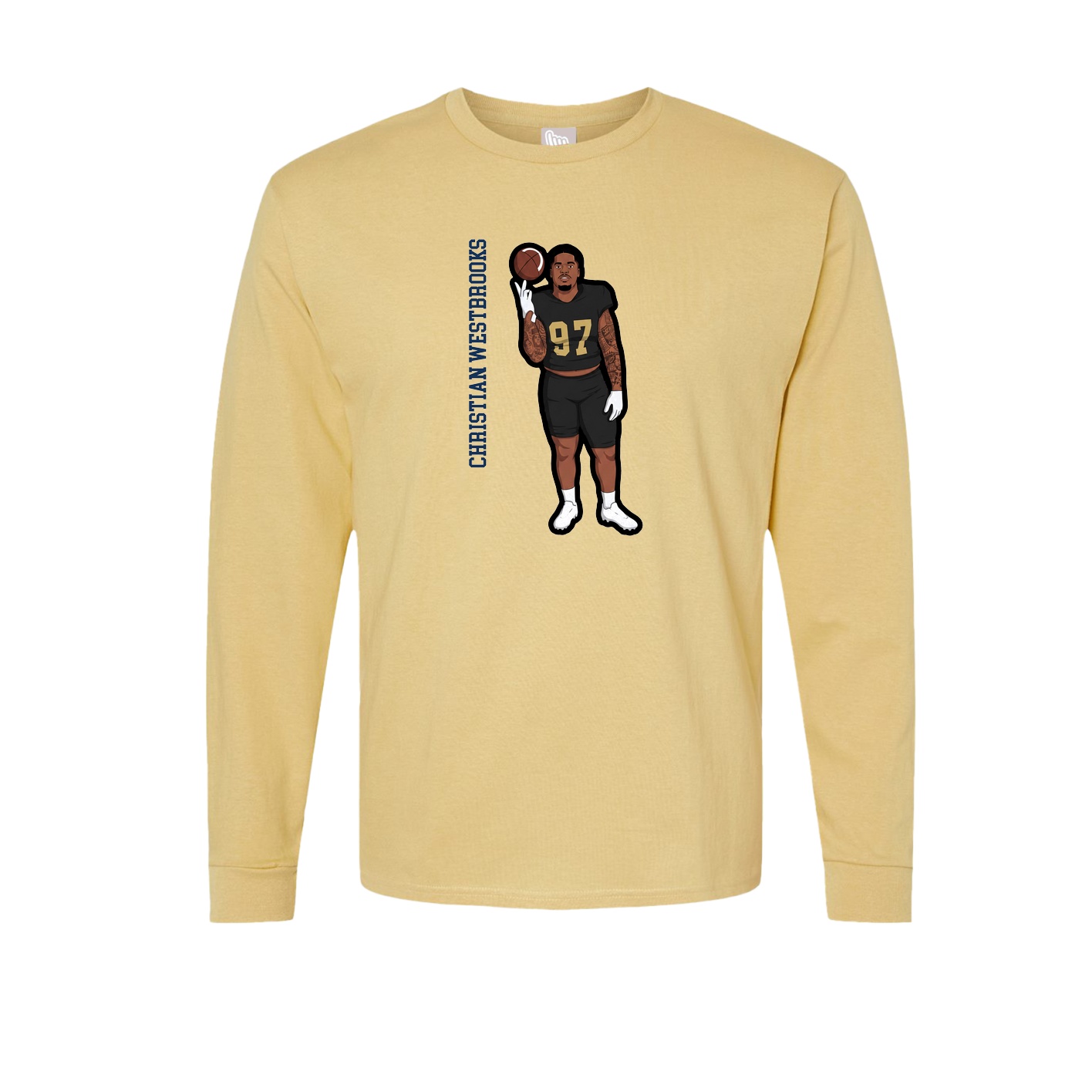 Long Sleeve Tee — Name Vertical in Vegas Gold