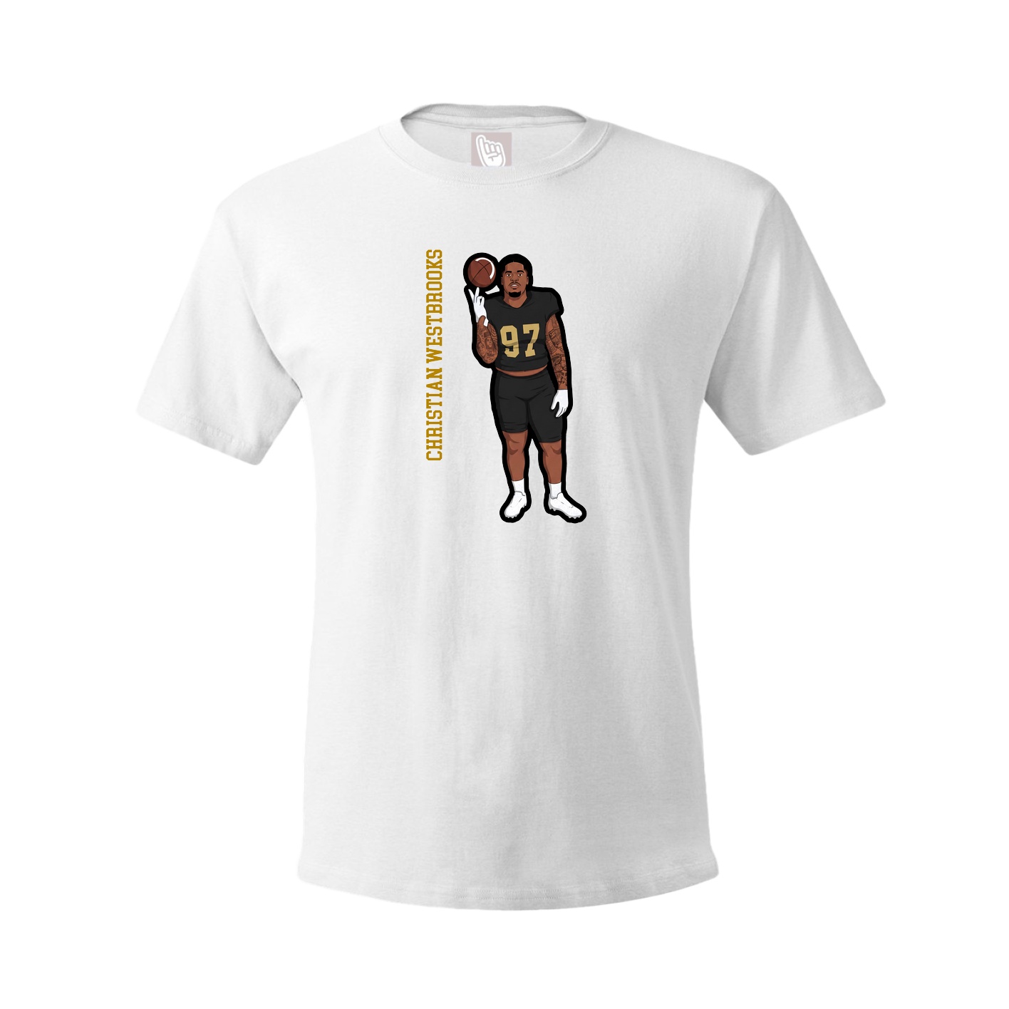 Youth Tee — Name Vertical in White