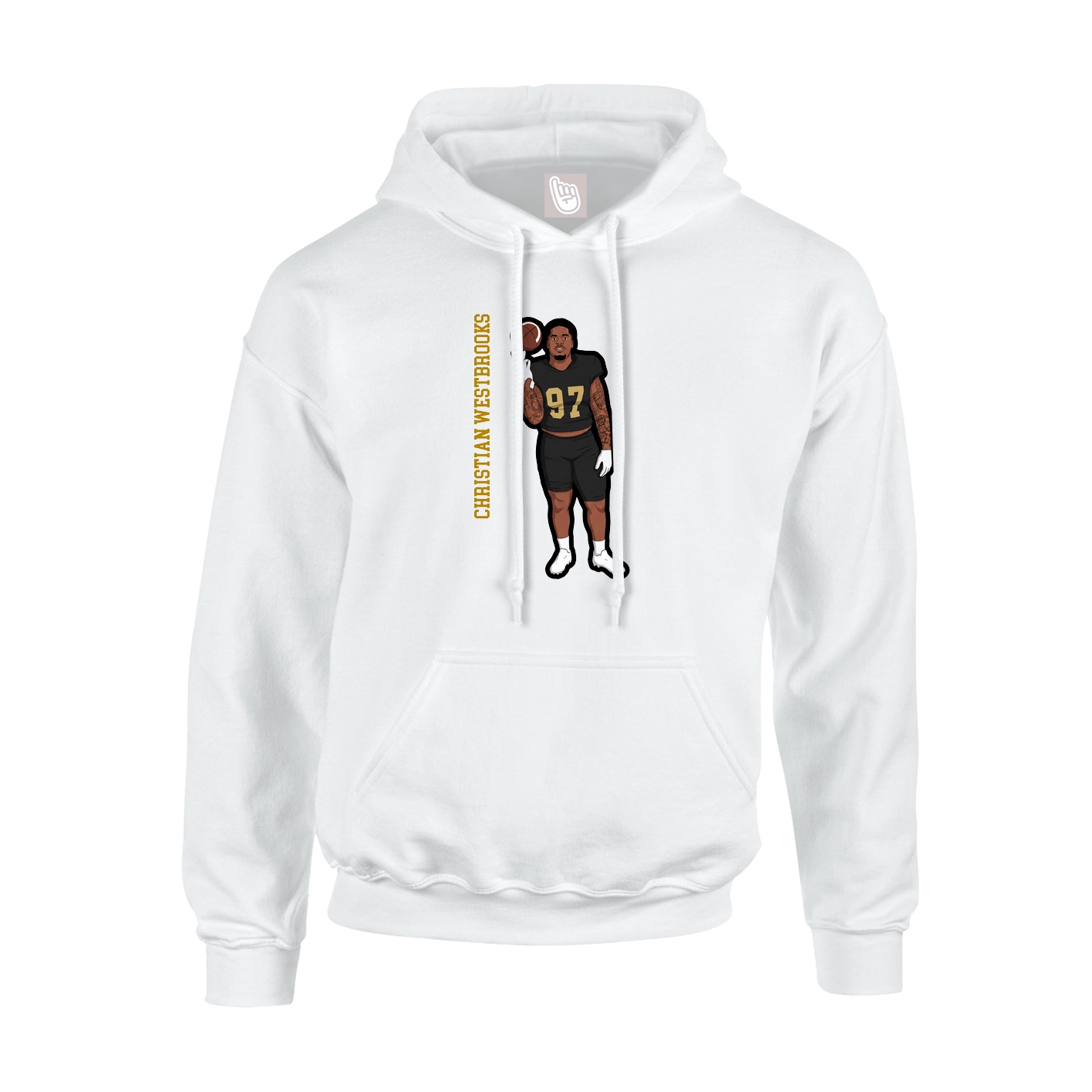Hoodie — Name Vertical in White