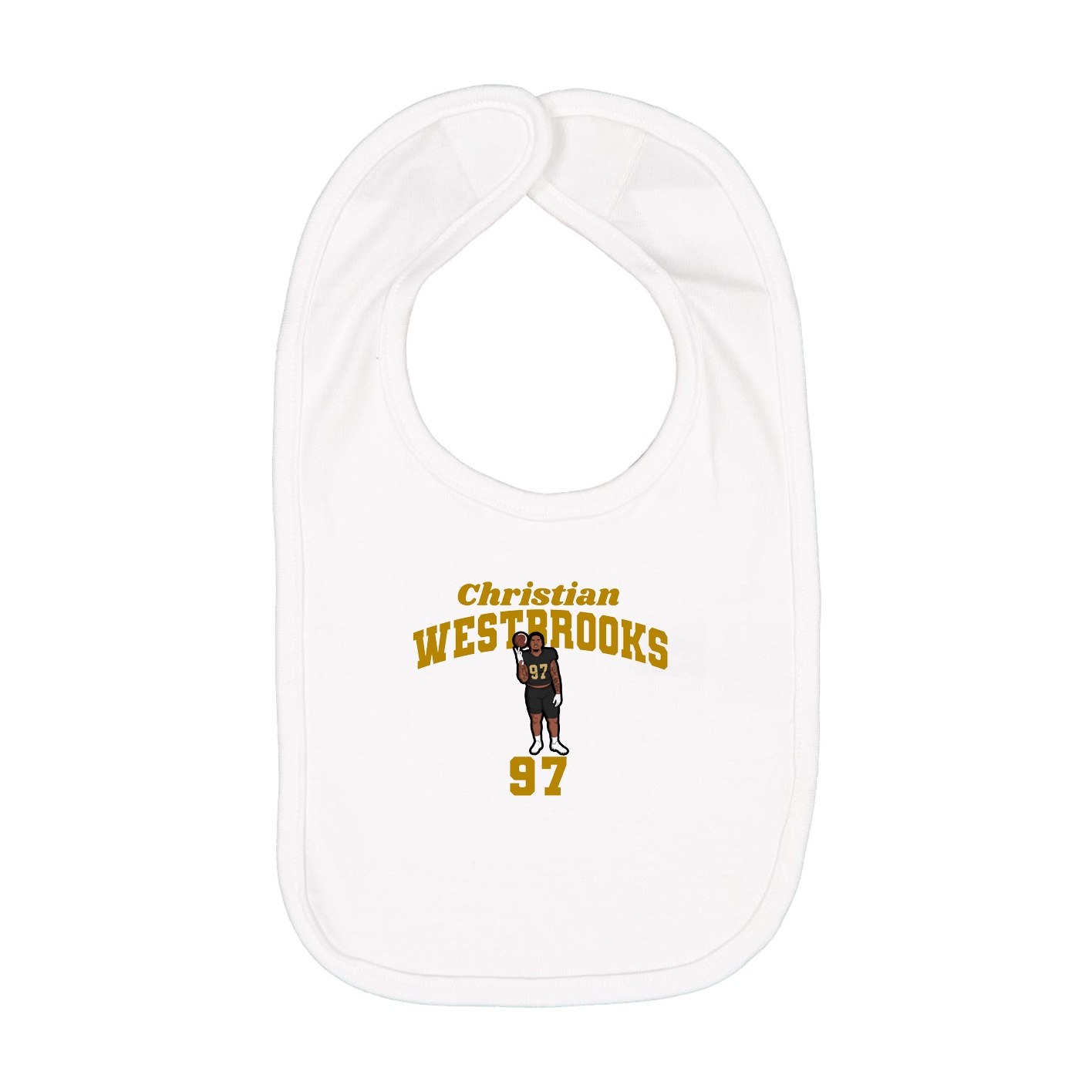 Infant Bib — Signature Arch in White