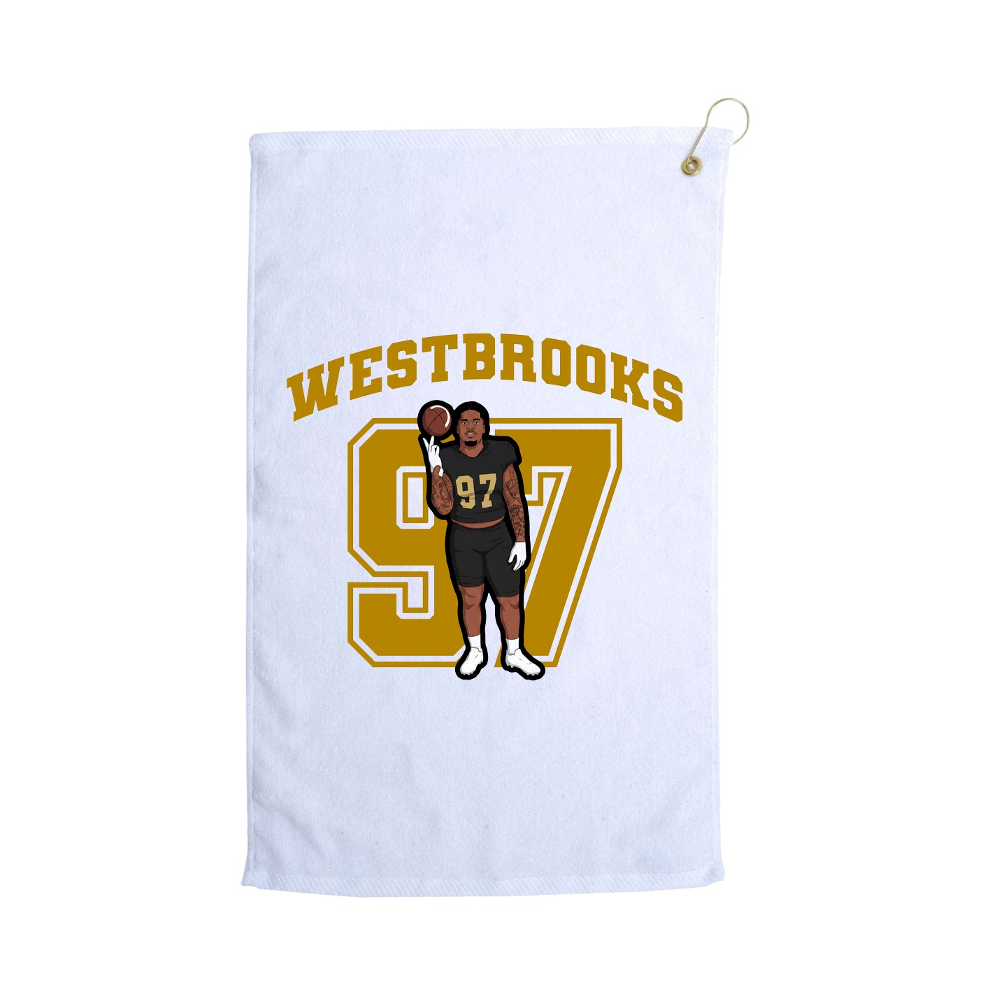 Golf Towel — Number in White