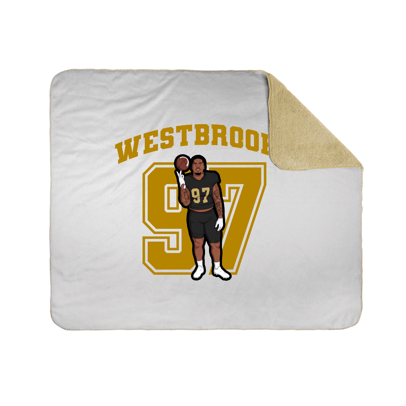 Throw Blanket — Number in White