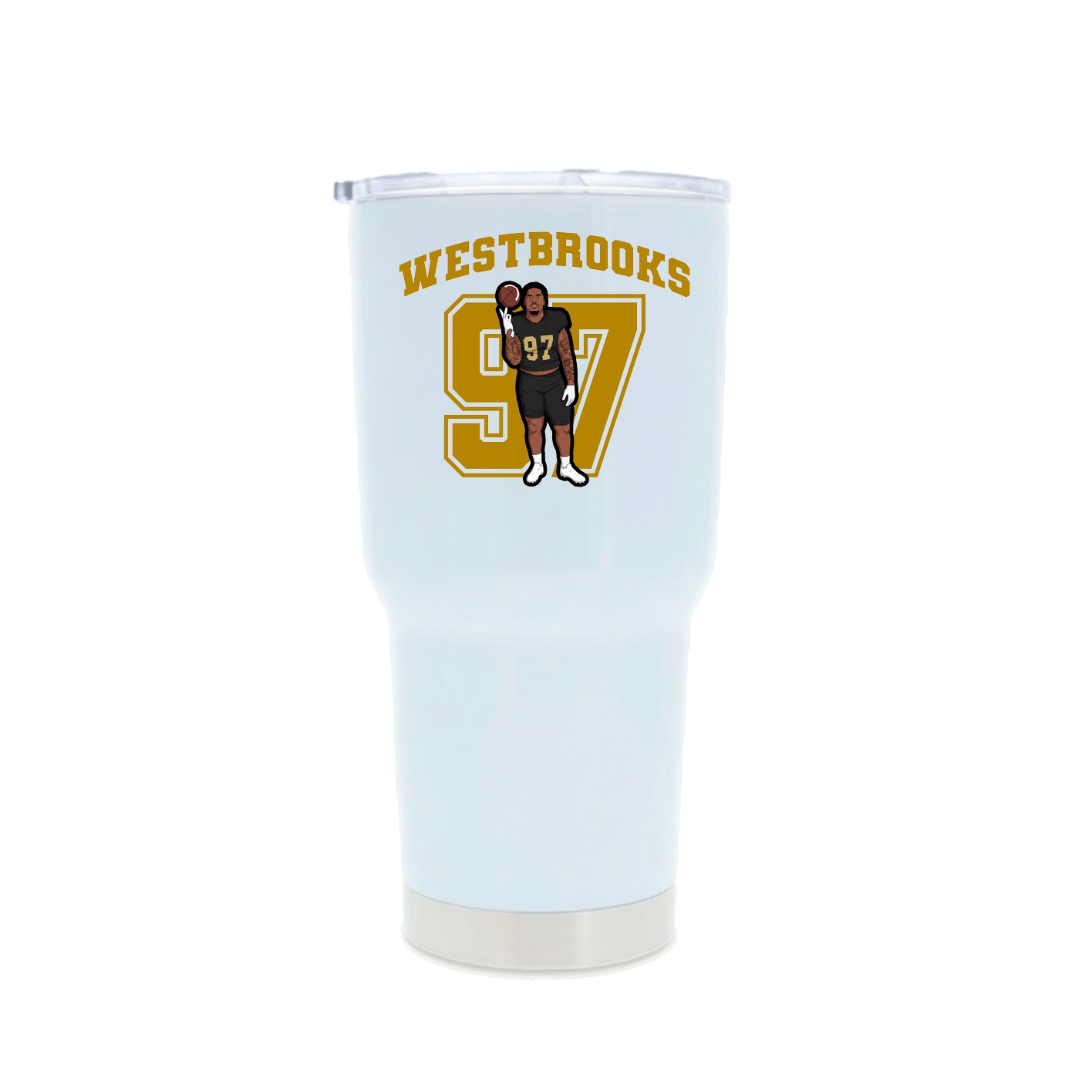 30oz Stainless Steel Tumbler — Number in White