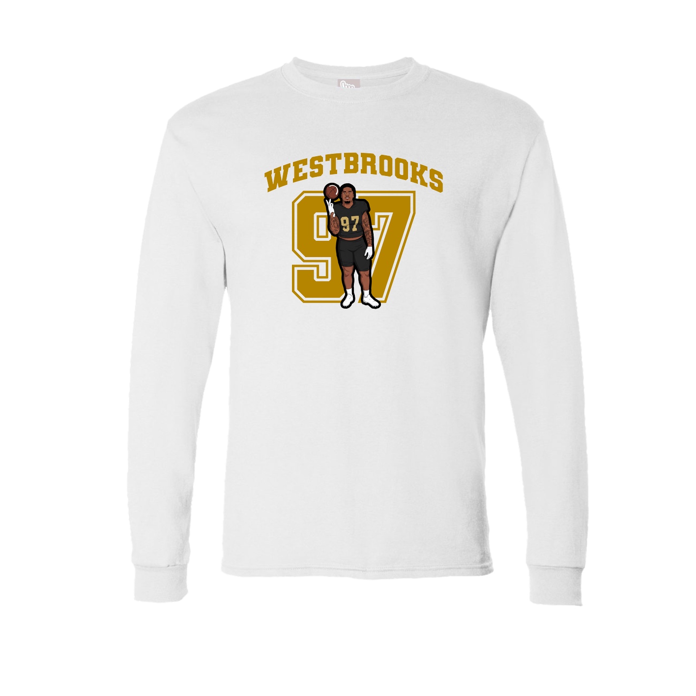 Long Sleeve Tee — Number in White