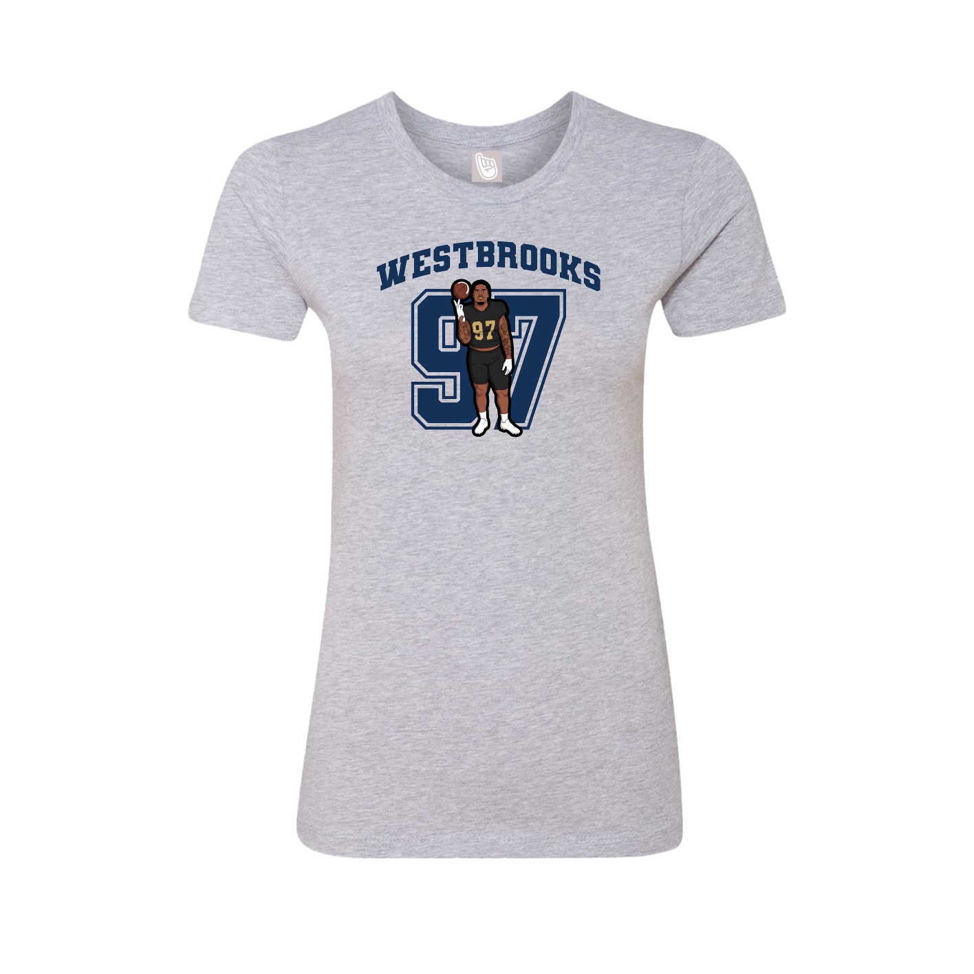 Fitted Women's Tee — Number in Grey