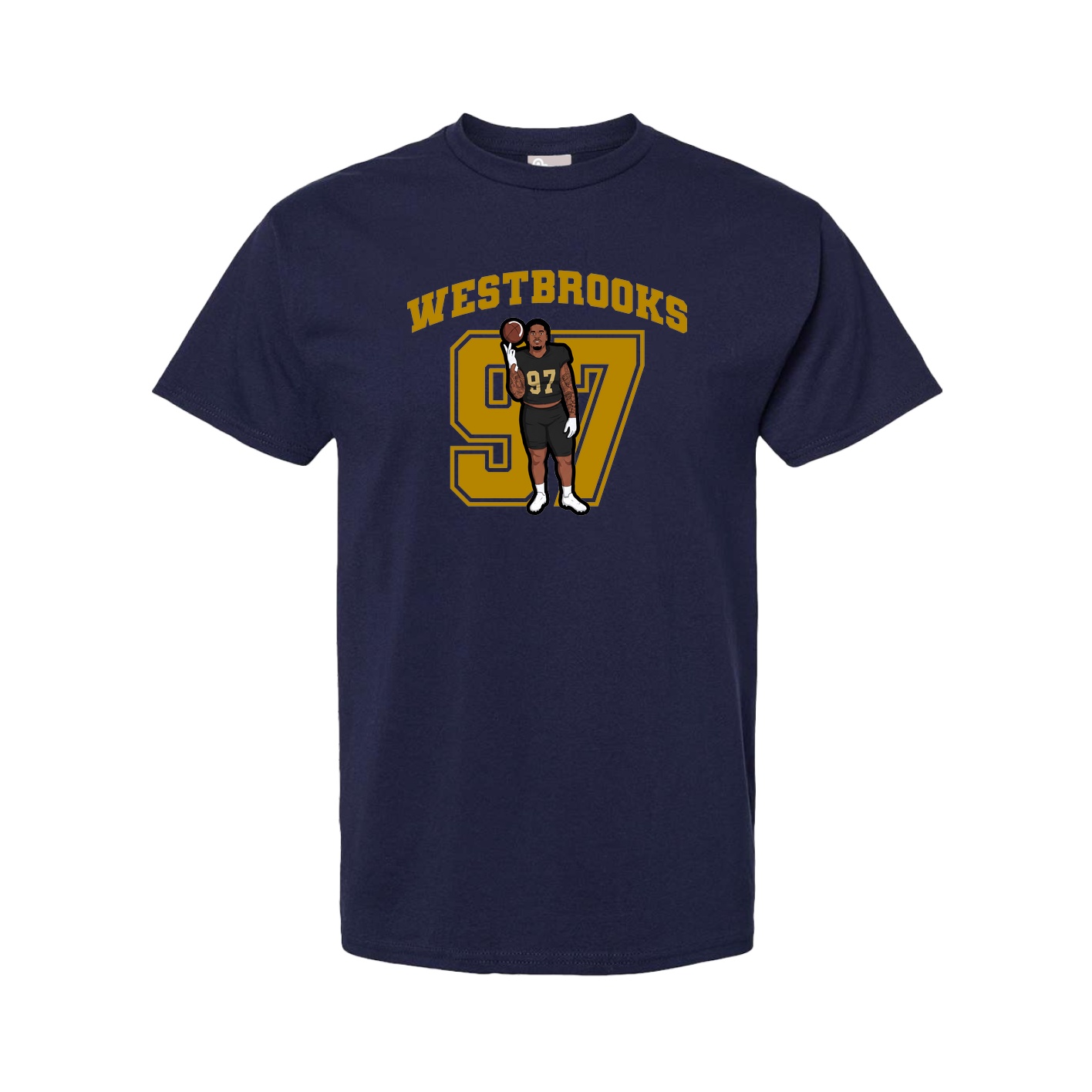 Youth Tee — Number in Navy
