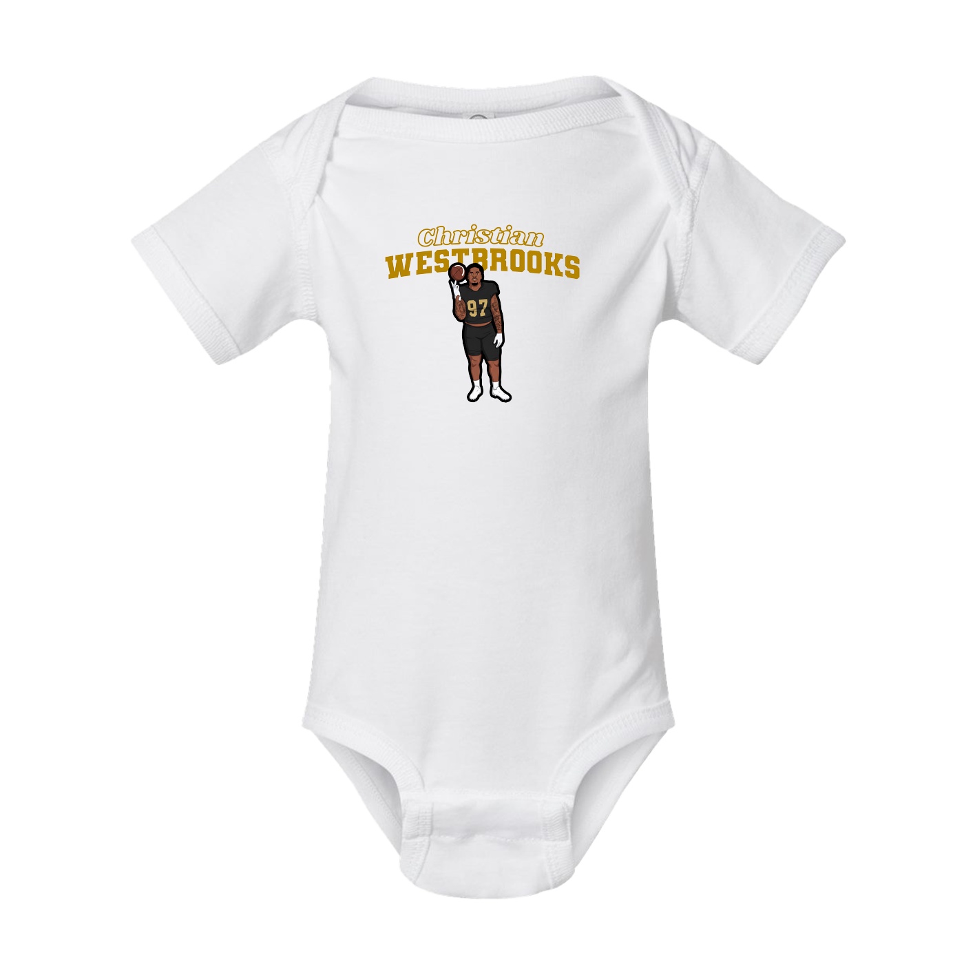 Baby Onesie — Name Arch in White
