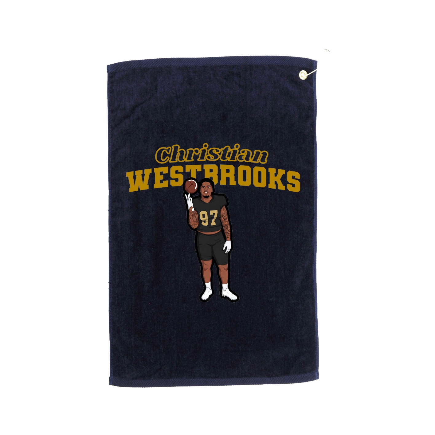 Golf Towel — Name Arch in Navy